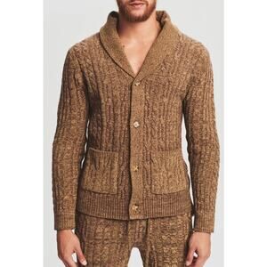 SER.O.YA Cliff Robe Knit Cardigan Size Large Brown Cable Knit